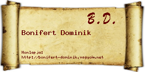 Bonifert Dominik névjegykártya